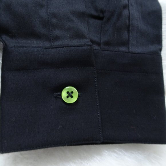 Naracamicie Black & Green Zipper Top Medium Long Sleeve - Picture 5 of 10